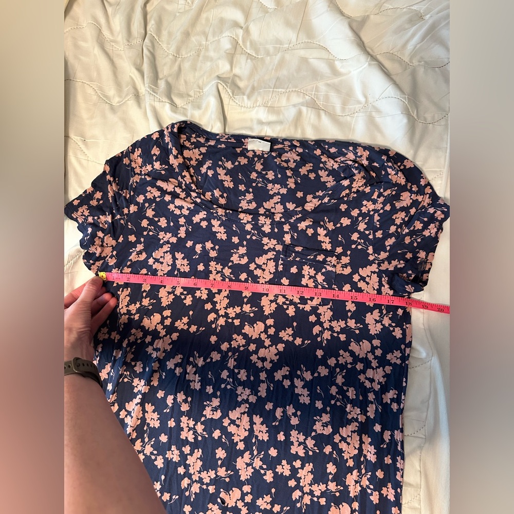 Floral Jersey Maxi Dress - Soft and Comfy - Boho, Relaxed, Lounge, t shirt dress - Picture 7 of 9